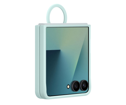 Etui / obudowa na smartfona Samsung Ring Case Silicone  do Galaxy Z Flip7 light cyan